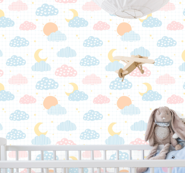 Cloudy Sky Theme wallpaper for the nursery - TenStickers