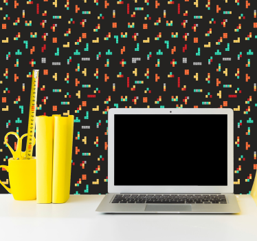 Colorful Gaming Shapes wallpaper geometric - TenStickers