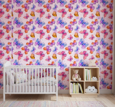 Colorful watercolor butterfly wallpaper - TenStickers