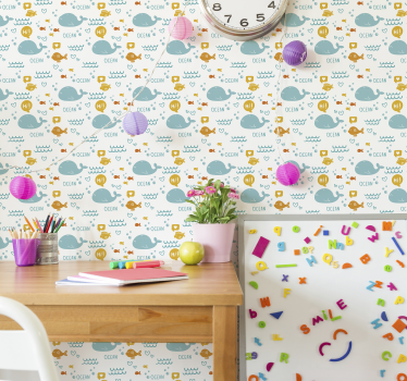 Colorfull and happy ocean Bedroom Wallpaper - TenStickers