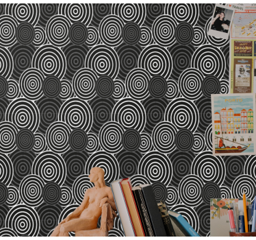 Concentric Circles wallpaper geometric - TenStickers