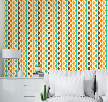 Curvy Retro Waves other vintage wallpaper - TenStickers