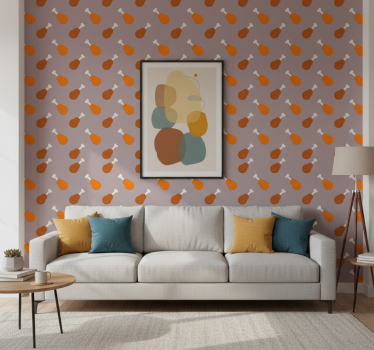 Cute animal wallpaper chicken leg seamless design - TenStickers