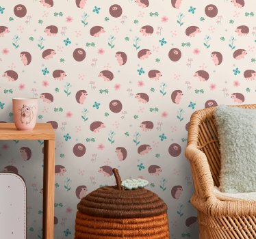Cute animal wallpaper cute hedgehog patterns - TenStickers