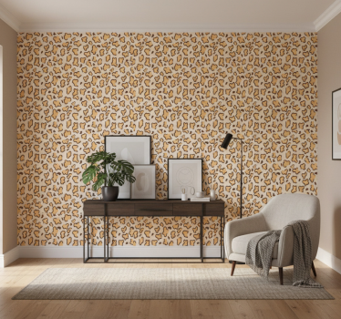 Cute animal wallpaper featuring large leopard shapes - TenStickers