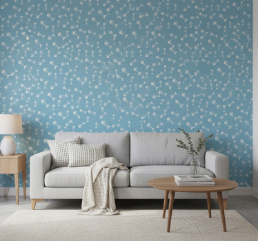 Cute animal wallpaper fish bones design - TenStickers