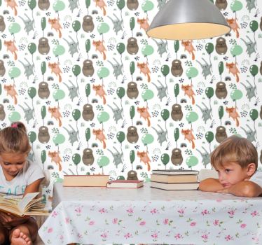 Cute animal wallpaper forest animal designs - TenStickers