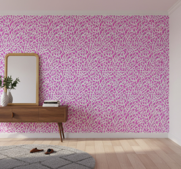 Cute animal wallpaper fuchsia leopard design - TenStickers