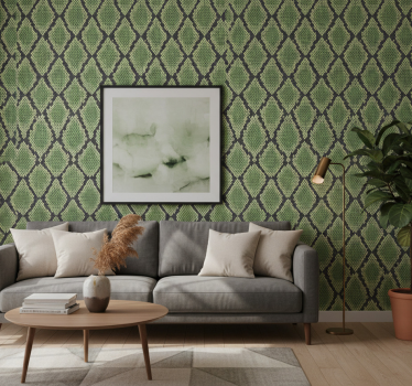 Cute animal wallpaper in abstract snakeskin design - TenStickers