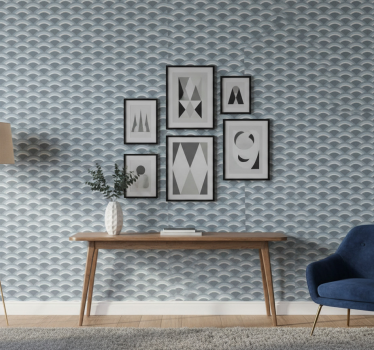 Cute animal wallpaper in blue snake skin pattern - TenStickers