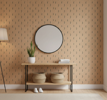 Cute animal wallpaper in jute beige look - TenStickers