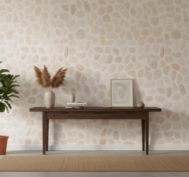 Cute animal wallpaper in neutral pebble pattern - TenStickers