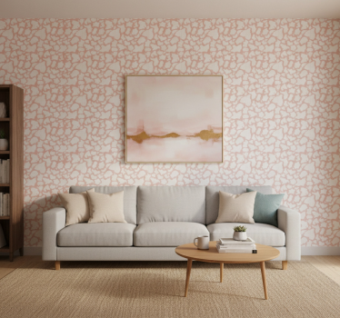 Cute animal wallpaper in textured pink - TenStickers