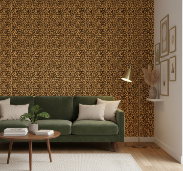 Cute animal wallpaper leopard print area accent - TenStickers