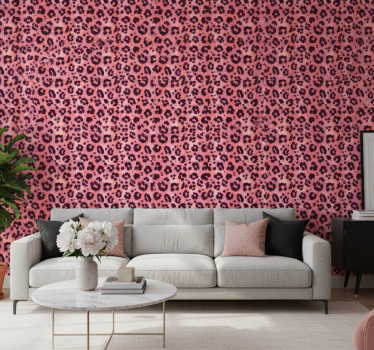 Cute animal wallpaper pink leopard - TenStickers