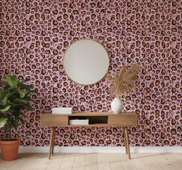 Cute animal wallpaper pink leopard design - TenStickers