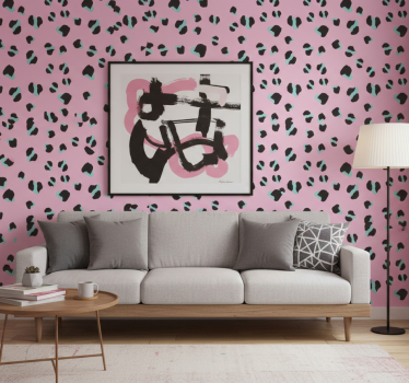 Cute animal wallpaper pink leopard print - TenStickers