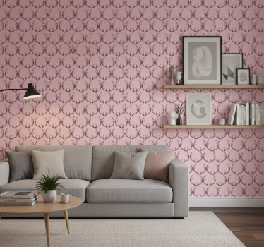 Cute animal wallpaper pink stag antlers - TenStickers