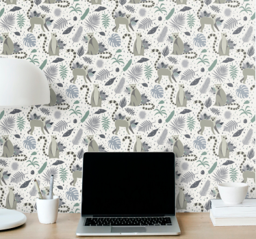 Cute animal wallpaper safari animal designs - TenStickers