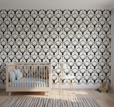 Cute animal wallpaper tiled stag design - TenStickers