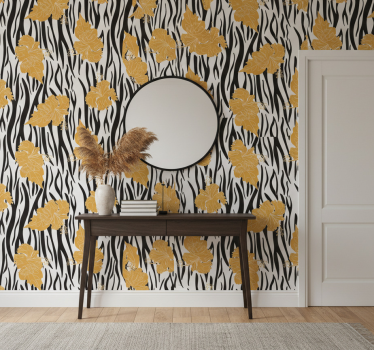 Cute animal wallpaper with floral zebra design - TenStickers