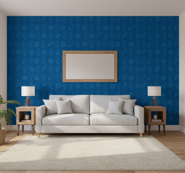Cute animal wallpaper with marine life illustrations - TenStickers