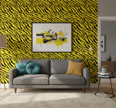 Cute animal wallpaper yellow zebra design - TenStickers