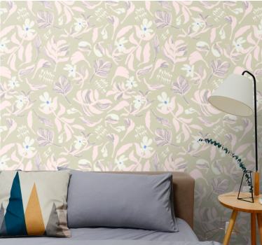 Delicate floral nature flowers wallpaper - TenStickers