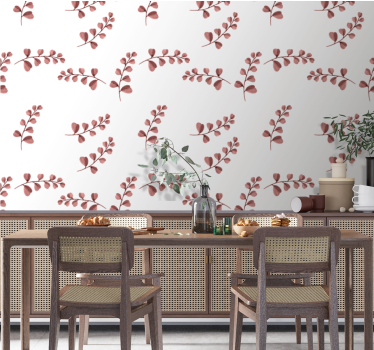 Delicate white vine wallpaper flowery - TenStickers