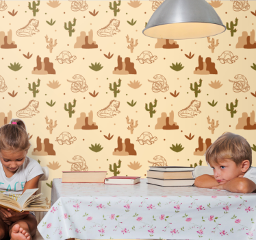 Desert Fauna Theme cute animal wallpaper - TenStickers