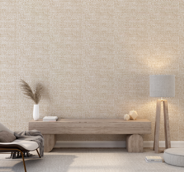 Detailed fabric beige textured wallpaper mural - TenStickers