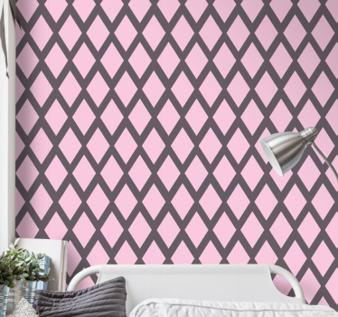 Pink diamond forms teenage bedroom wallpaper - TenStickers