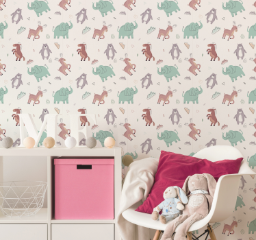 Different animals Bedroom Wallpaper - TenStickers