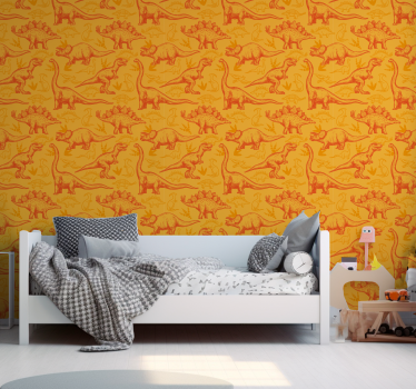 Dinosaur Cartoon dino wallpaper - TenStickers
