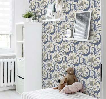 Dinosaur Pattern dino wallpaper - TenStickers