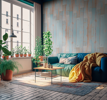Distressed Wooden Planks Textured Wallpaper - TenStickers