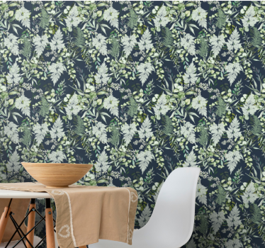 Elegant Greenery Pattern nature wallpaper - TenStickers