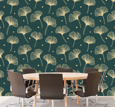 Elegant Leaf Display leaves wallpaper - TenStickers