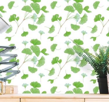 Leaves wallpaper ginkgo biloba design - TenStickers
