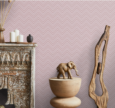 Elegant pink zigzag lines elephant wallpaper - TenStickers