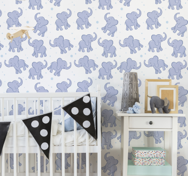 Elephant wallpaper elephant joy - TenStickers