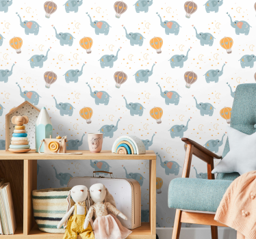 Elephants Hot-Air Balloons elephant wallpaper - TenStickers