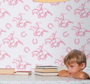 Equestrian Charm wallpaper horses - TenStickers