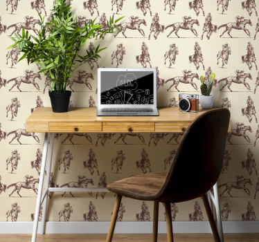 Equestrian Illustration cute animal wallpaper - TenStickers