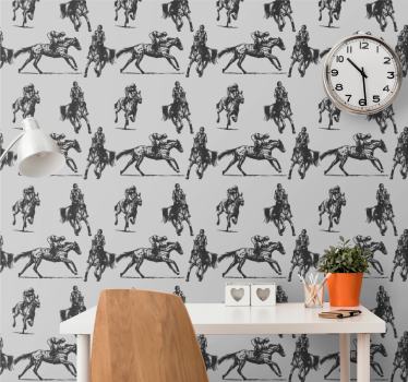 Equestrian Sketch cute animal wallpaper - TenStickers