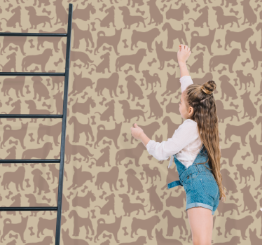 Feline Motifs wallpaper of a dog - TenStickers