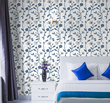 Branching bloom design flowers wallpaper - TenStickers