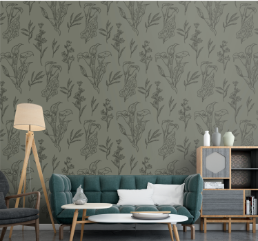 Floral Elements flowers wallpaper - TenStickers