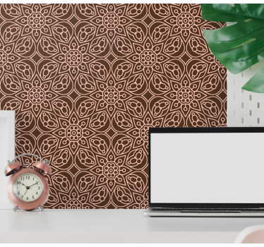 Floral Symmetry Pattern wallpaper flowery - TenStickers