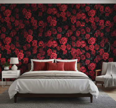 Flowers wallpaper beautiful red roses - TenStickers